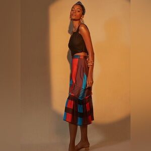 Anthropologie “Eva Franco” Flounced Midi Skirt.
